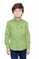 SKY PEARL Cotton Fullsleeve Casual Plain Shirt for Kid's - Image 2