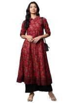 Yash Gallery Women's Cotton Relaxed Fit Anarkali Kurta - Image 2