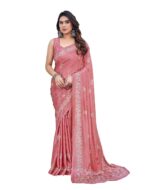 Yashika Women's Elegant Chiffon Saree with Blouse Material - Embrace Trendy Style - Image 2