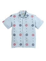 ZIP ZAP ZOOP Sky Blue All Over Embroidery Collar Neck Half Sleeve Boys Shirt - Image 2