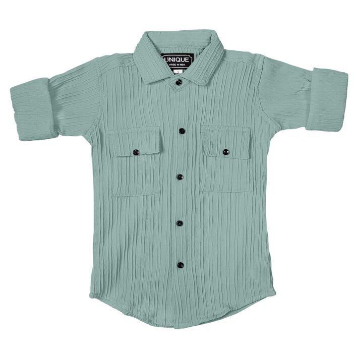 Zilcon Boys Long Sleeve Shirts Classic Collared Button-Down Tshirt Solid Cotton - Image 2