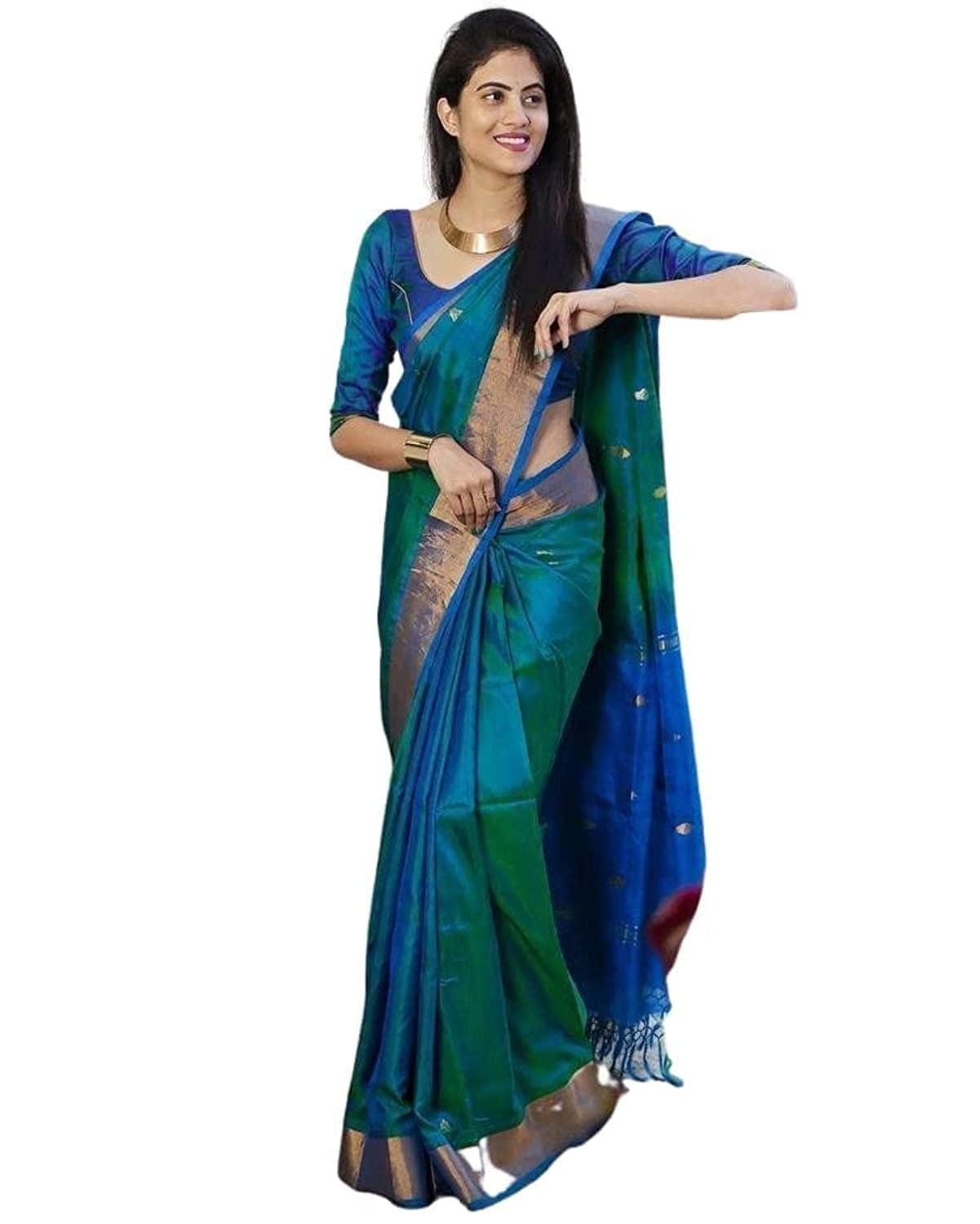 SGF11- Women’s Kanjivaram Woven Soft Silk Saree With Blouse …