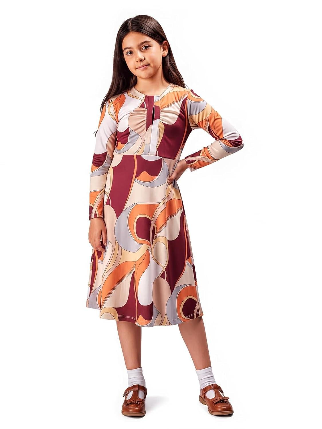 HELLCAT Girls Floral Printed Green Casual Midi Dress for 11-… HELLCAT Girls Floral Printed Green Casual Midi Dress for 11-…