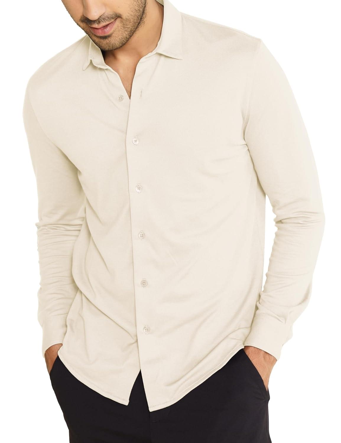 DAMENSCH Men Cotton Blend Regular Constant All-Degree Shirt Recycled Fabric Stylish Shirts