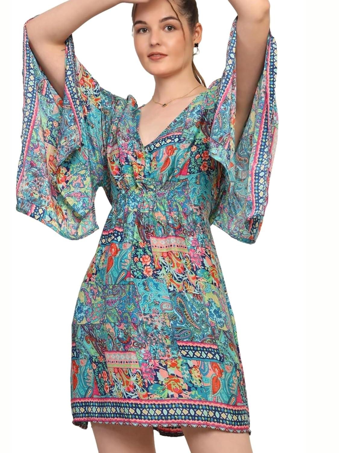 KE KANHA EXPORTS Dress for Women Short Boho Beach Western|V … KE KANHA EXPORTS Dress for Women Short Boho Beach Western|V …