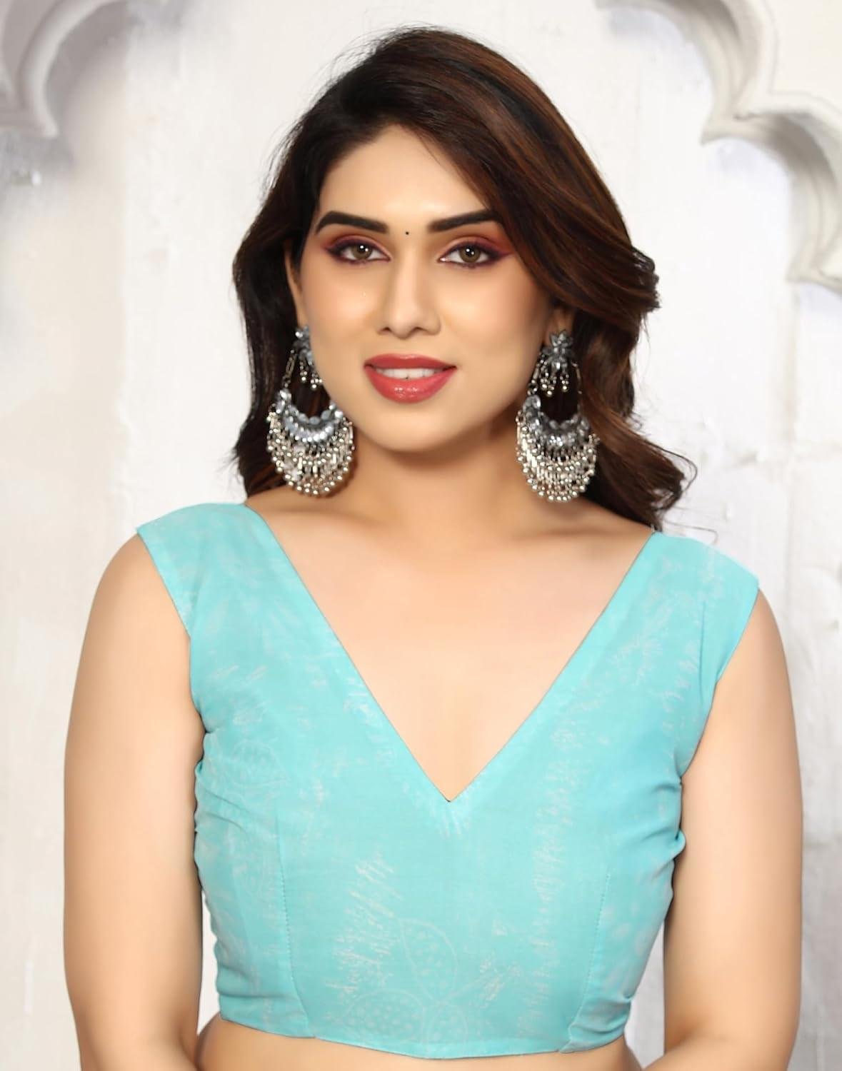 SIRIL Women's Printed Georgette Saree with Unstitched Blouse... - Image 6