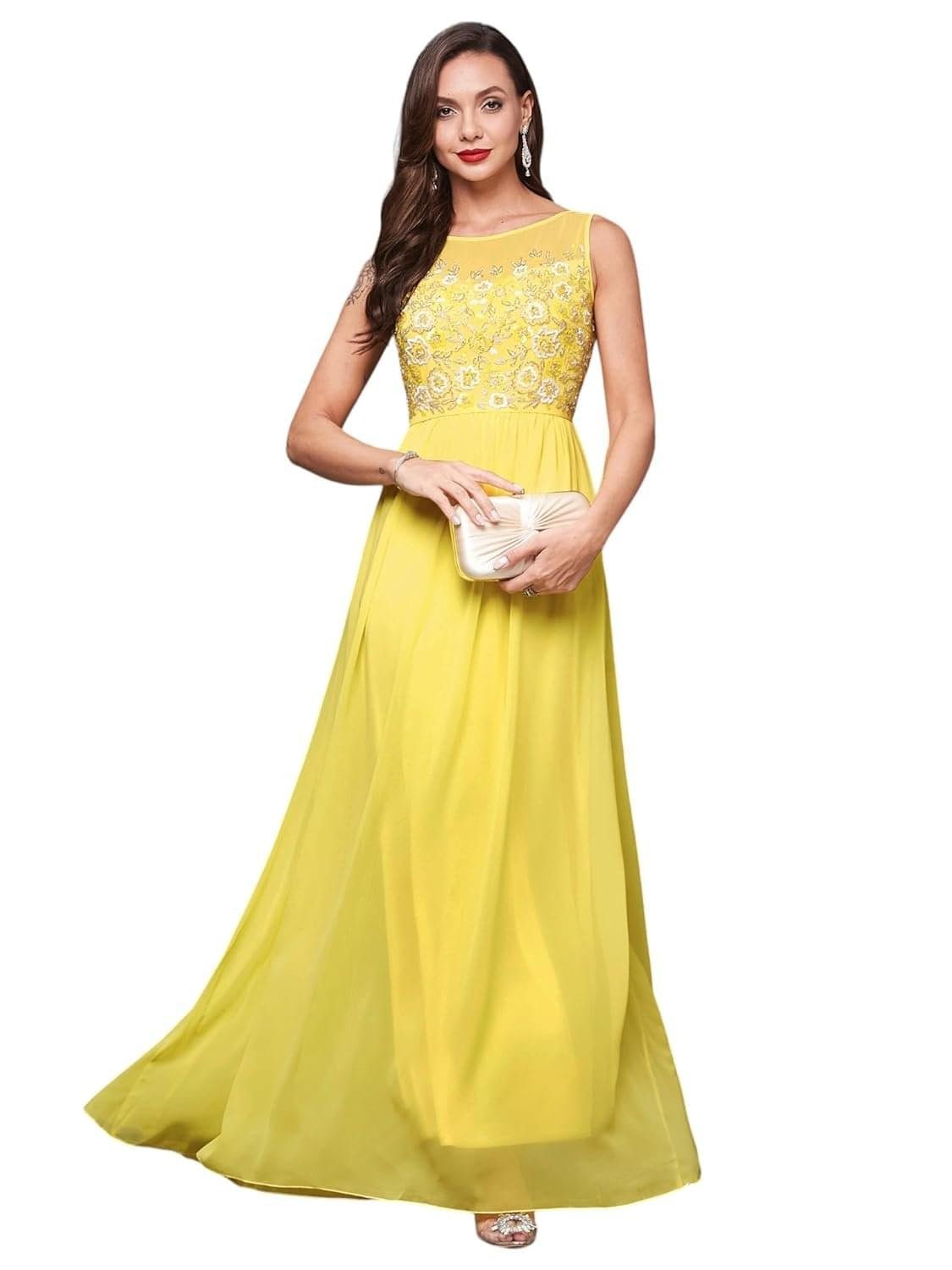 Miss Chase Women's Dusty Pink Boat Neck Sleeveless Embellish... - Image 2